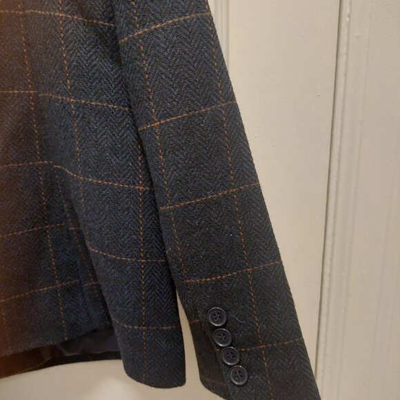 Beautiful Rare Rachel Zoe Blue Windowpane Print Blazer NWT Sz L - Picture 7 of 8